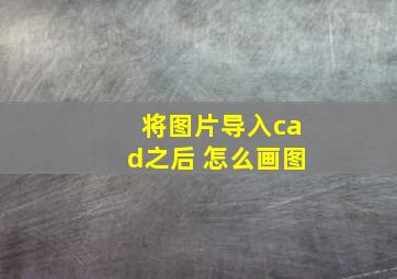 将图片导入cad之后 怎么画图